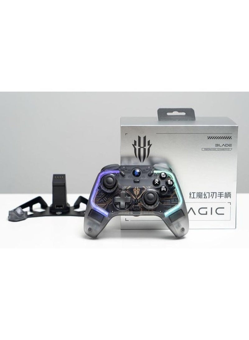 ريد ماجيك ذراع تحكم ألعاب ريد ماجيك سايبر لاسلكي 1000Hz – عصي وأزرار بتقنية Hall Effect، اتصال 3 أوضاع (سلكي / بلوتوث / دونجل 2.4G)، قاعدة شحن من الألمنيوم، توربو وماكرو، متوافق مع الكمبيوتر، أندرويد، iOS، التلفزيون الذكي، اللابتوب و نينتندو سويتش - Image 2